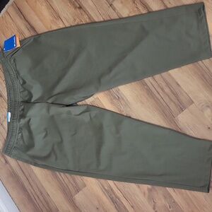 COLUMBIA River Ankle Pant with Drawstring Waist & Front Pockets in Stone Green